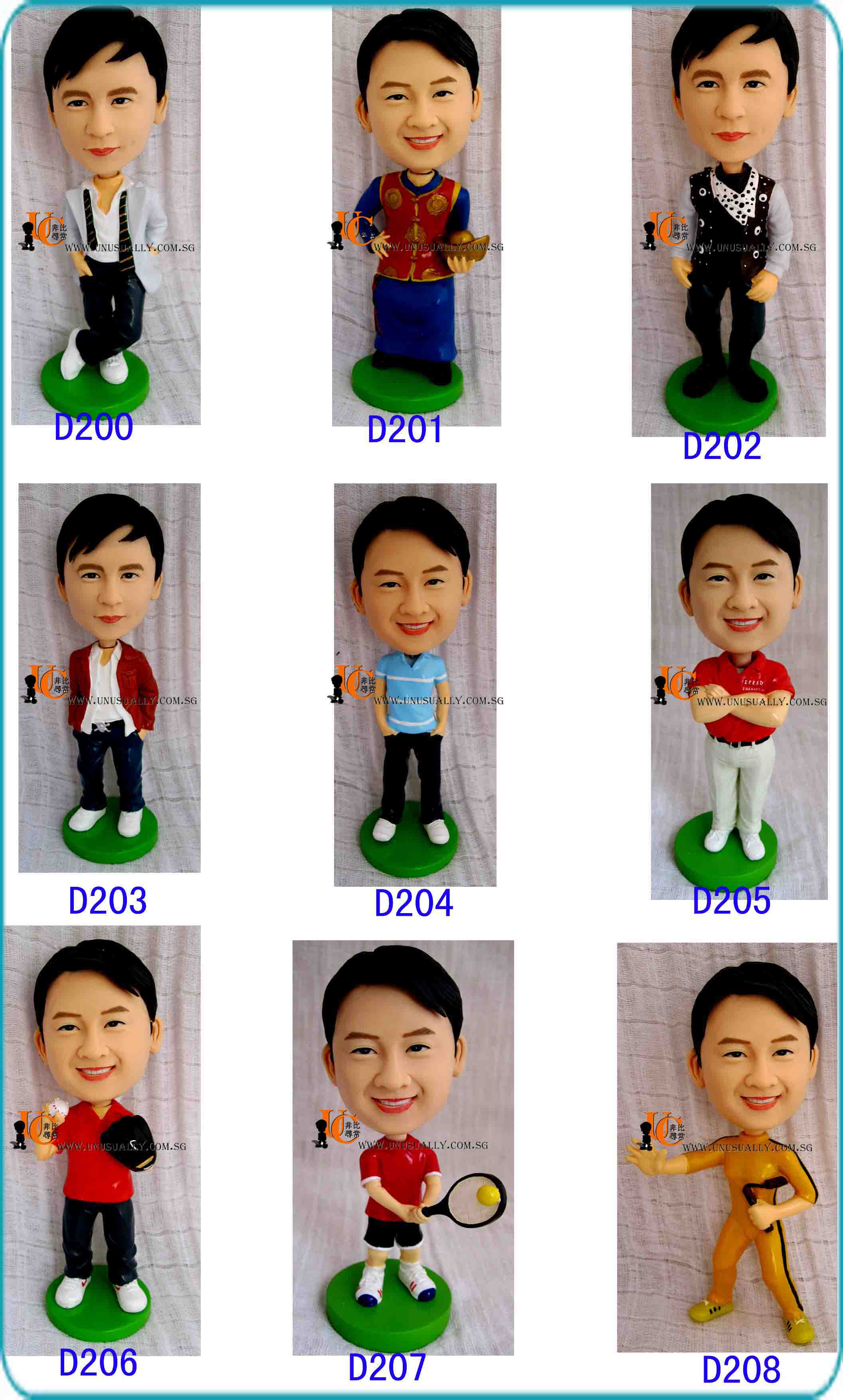 Custom 3D Summary List Of Latest Male Design's Figurines